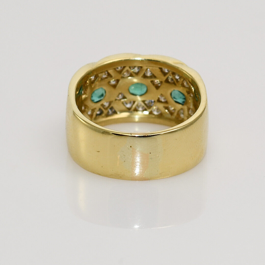 14K Yellow Gold Emerald & Diamond Ring .50Tdw,