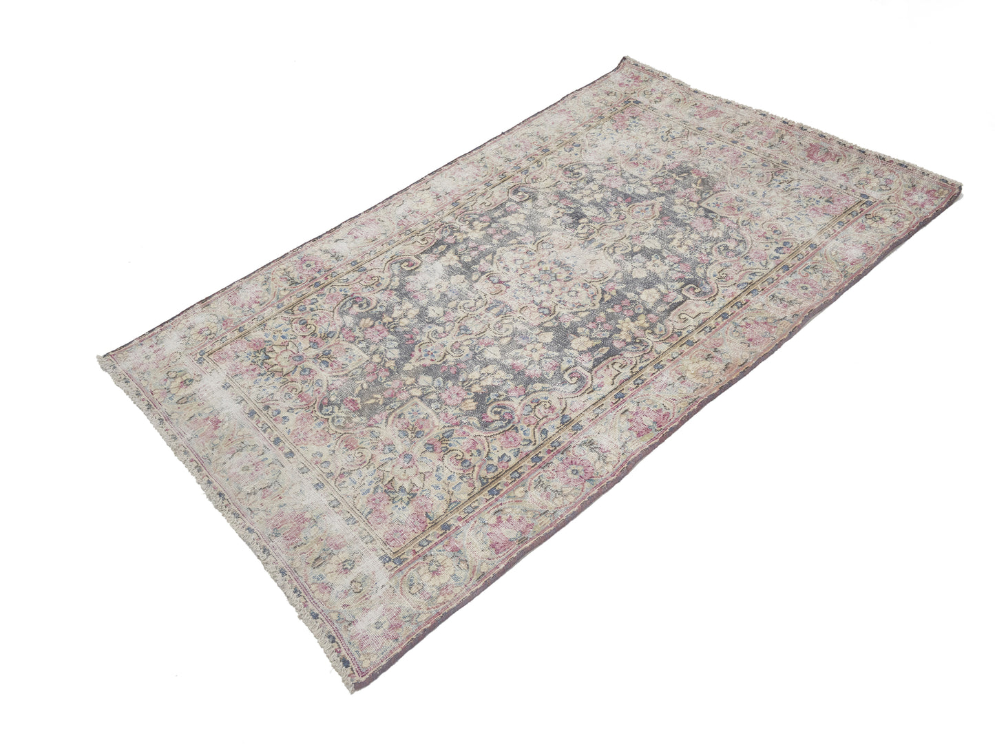 Vintage Antique Distressed Oriental Rug Brown