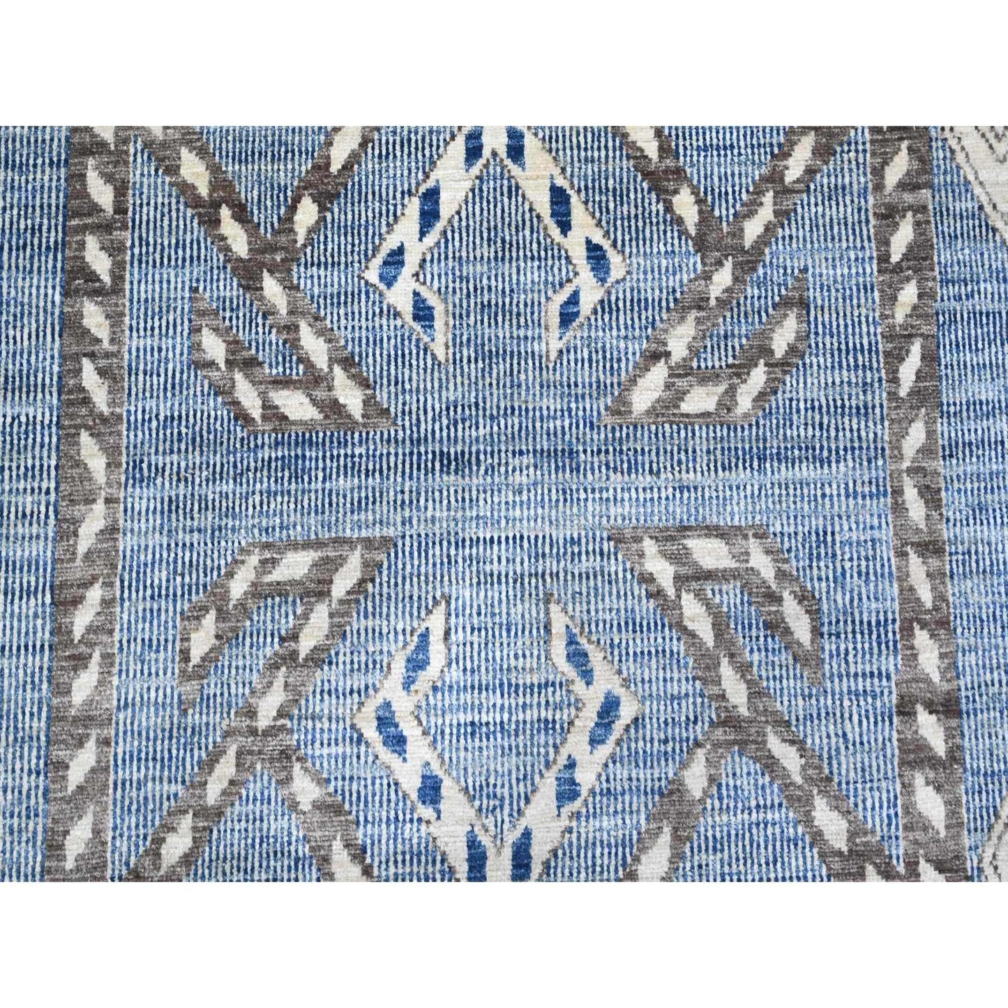 10'X13'9" Air Force Blue Peshawar With Berber Influence Oriental Rug