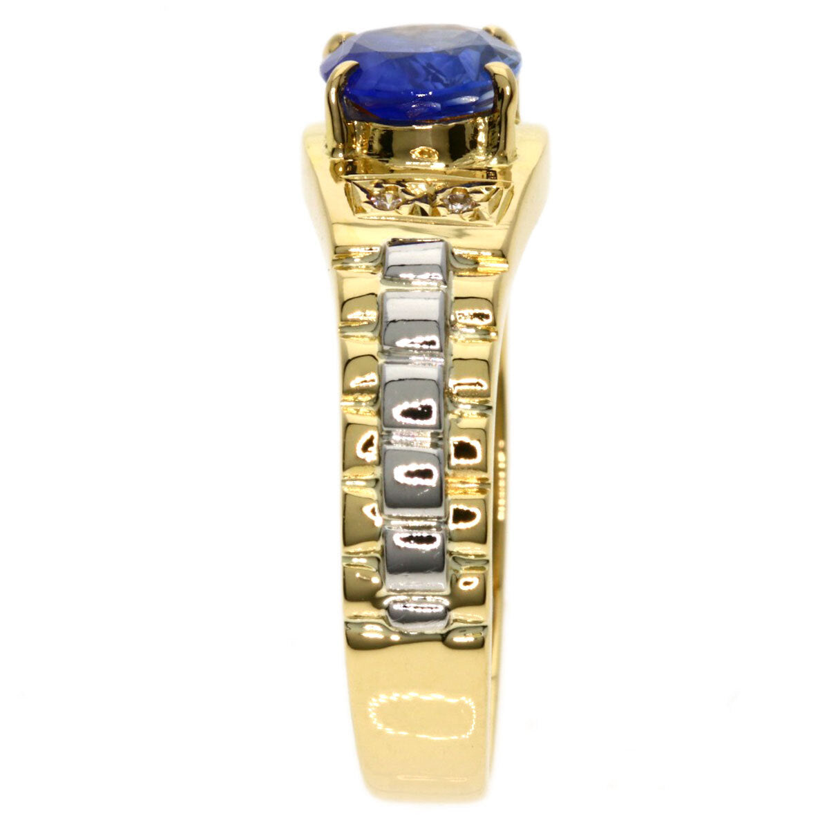 1.12Ct Sapphire Diamond Ring K18 Yellow Gold