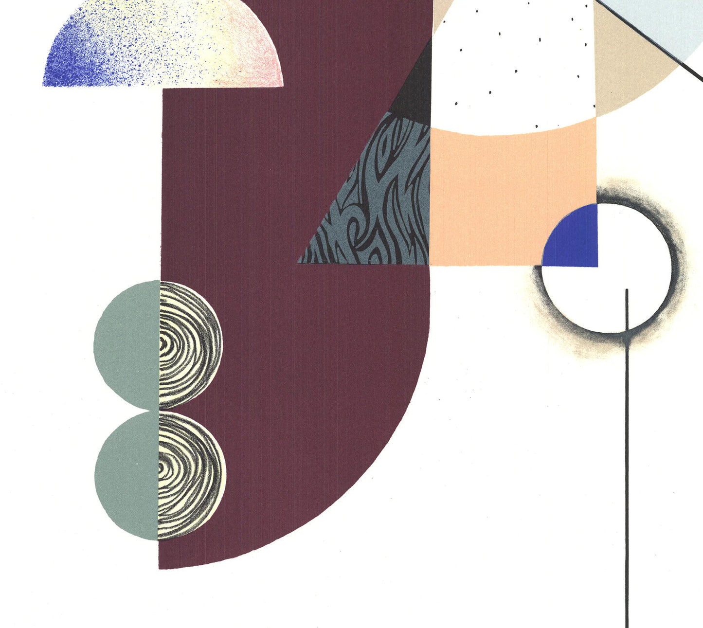 Krista Rosenkilde Technic Signed " Lithograph Abstract