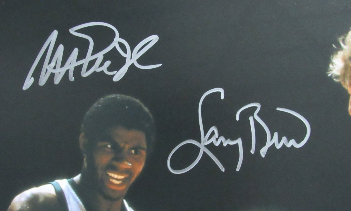 Larry Bird/Magic Johnson Dual-Signed/Auto 16X20