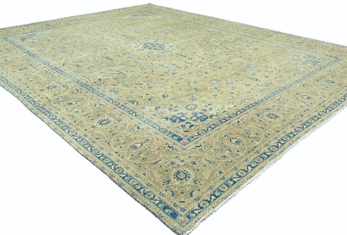 10X13 Ft Antique Stone-Washed Oriental Rug Floral