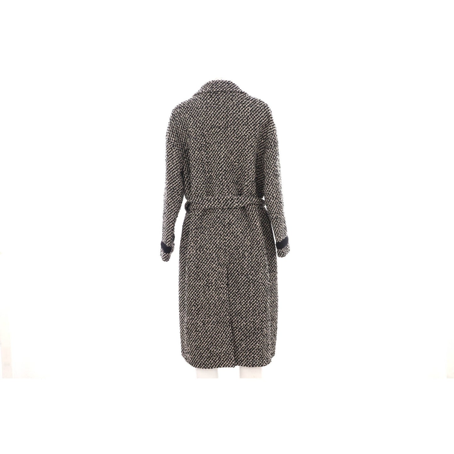 Gucci Women'S Button Up Belted Long Coat Tweed
