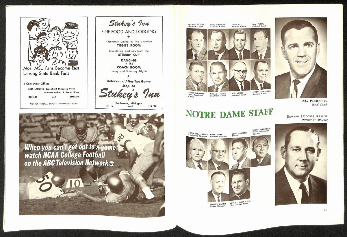 1966 Michigan State Vs Notre Dame College