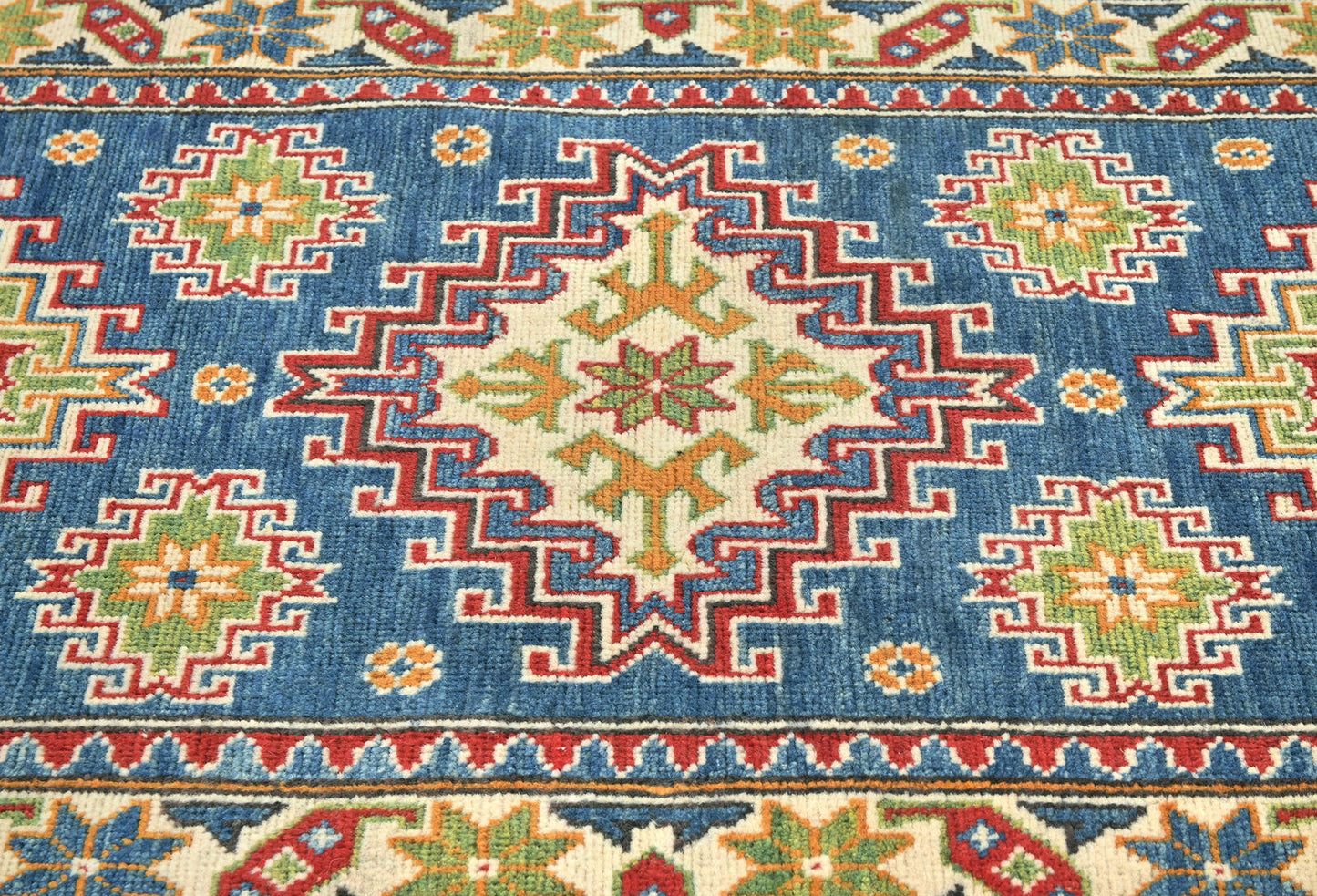 Kazak Oriental Runner Rug Tribal Geometric