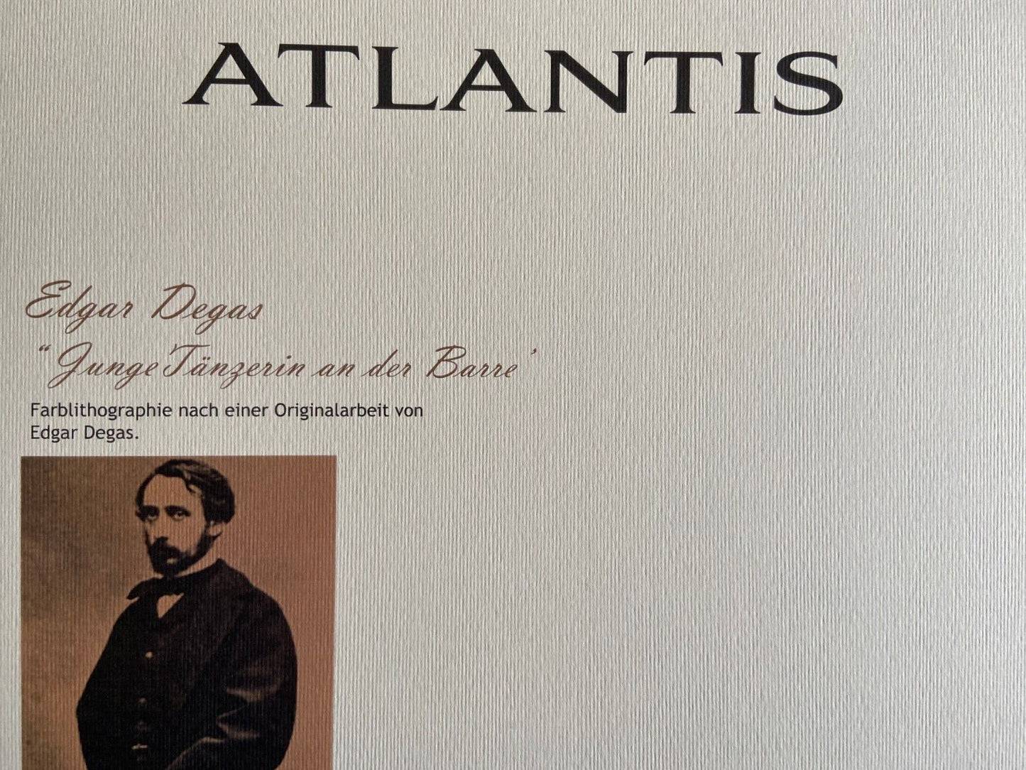 Edgar Degas, Signed Numbered Lithograph Coa