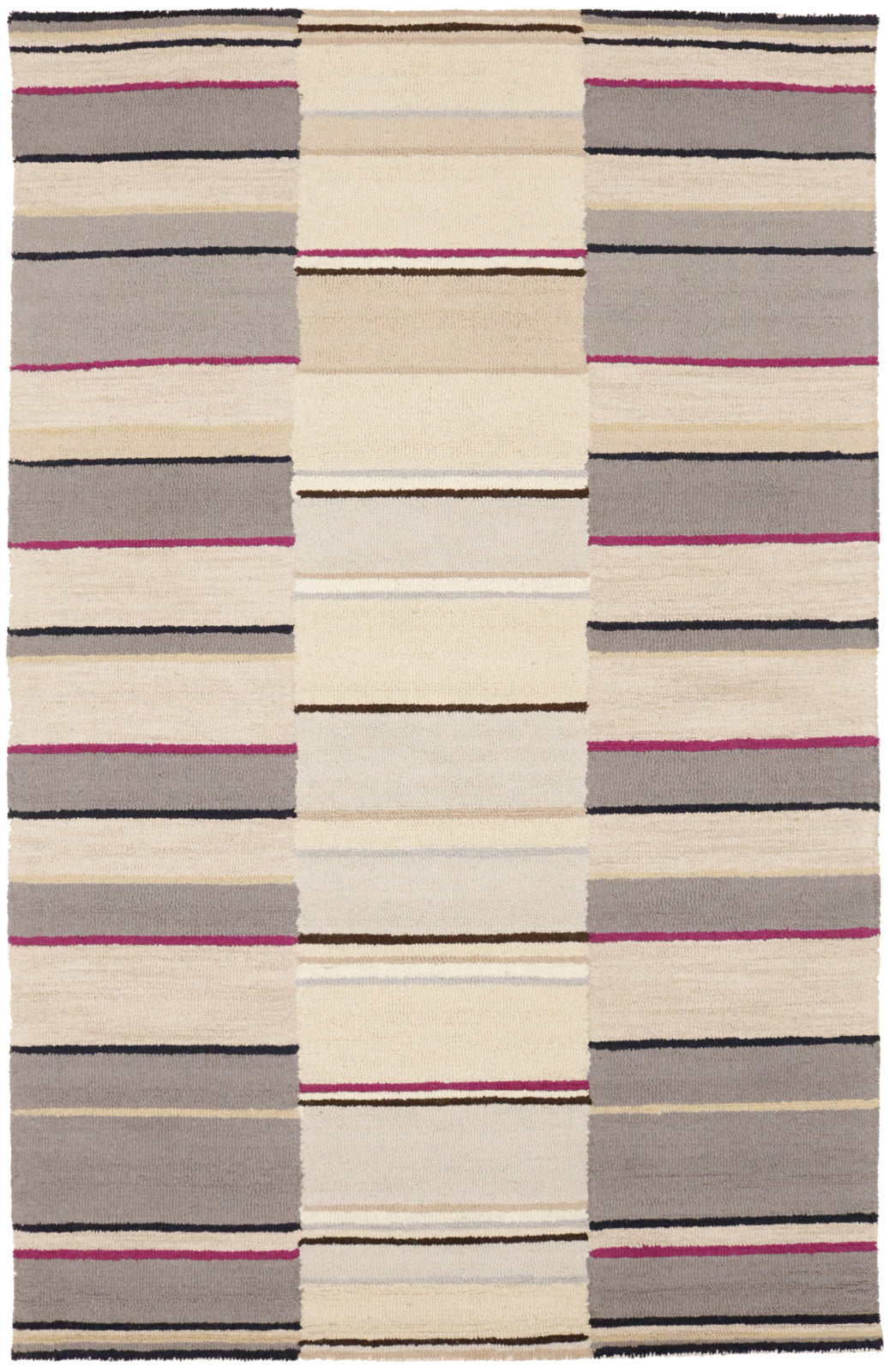 Contemporary Multicolored Stripes 5X8 Hand-Tufted