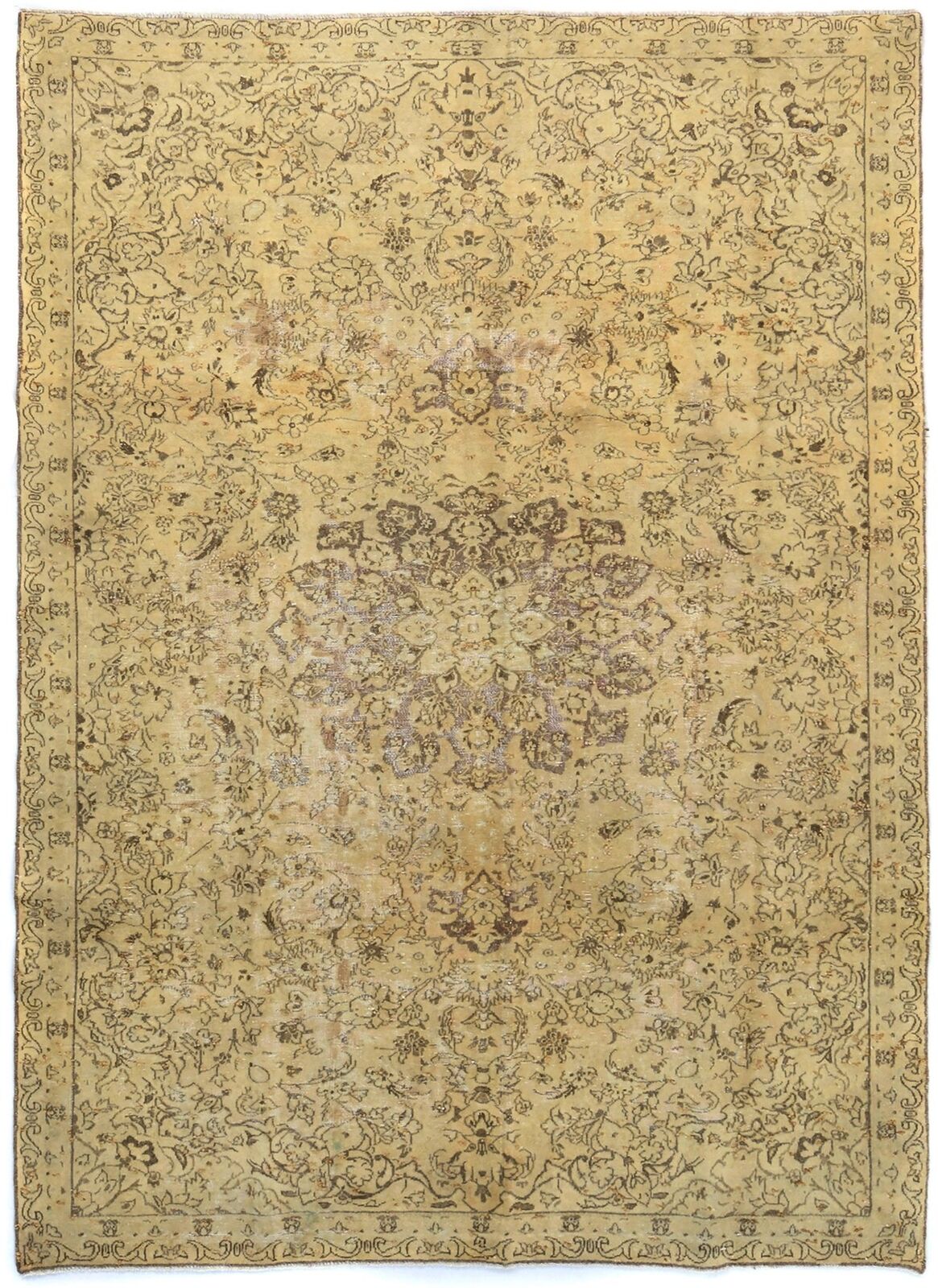 Hand-Knotted Antique Oriental Rug Distressed