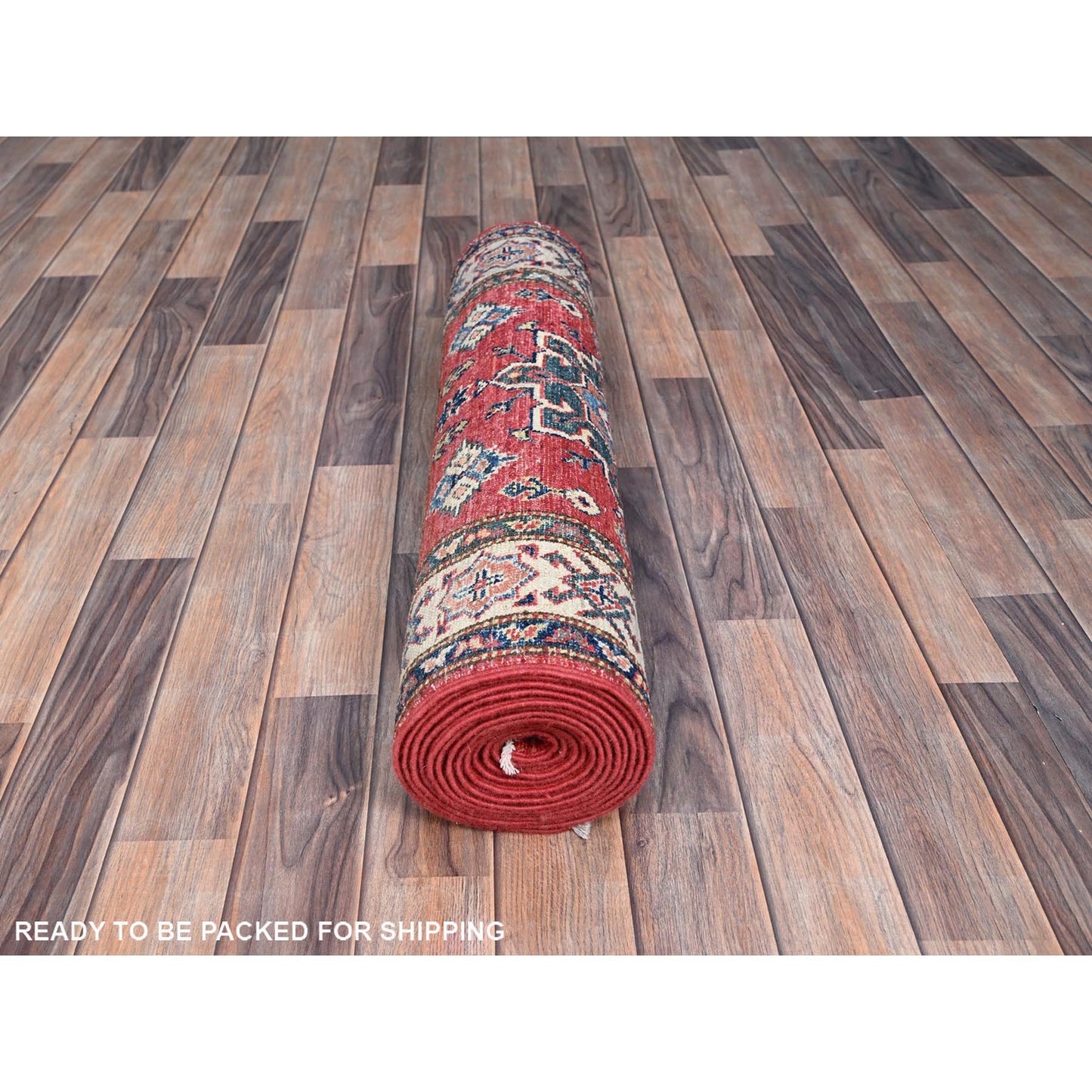 2'8"X13'4" Red Super Kazak Hand Knotted 100% Wool Runner Oriental Rug