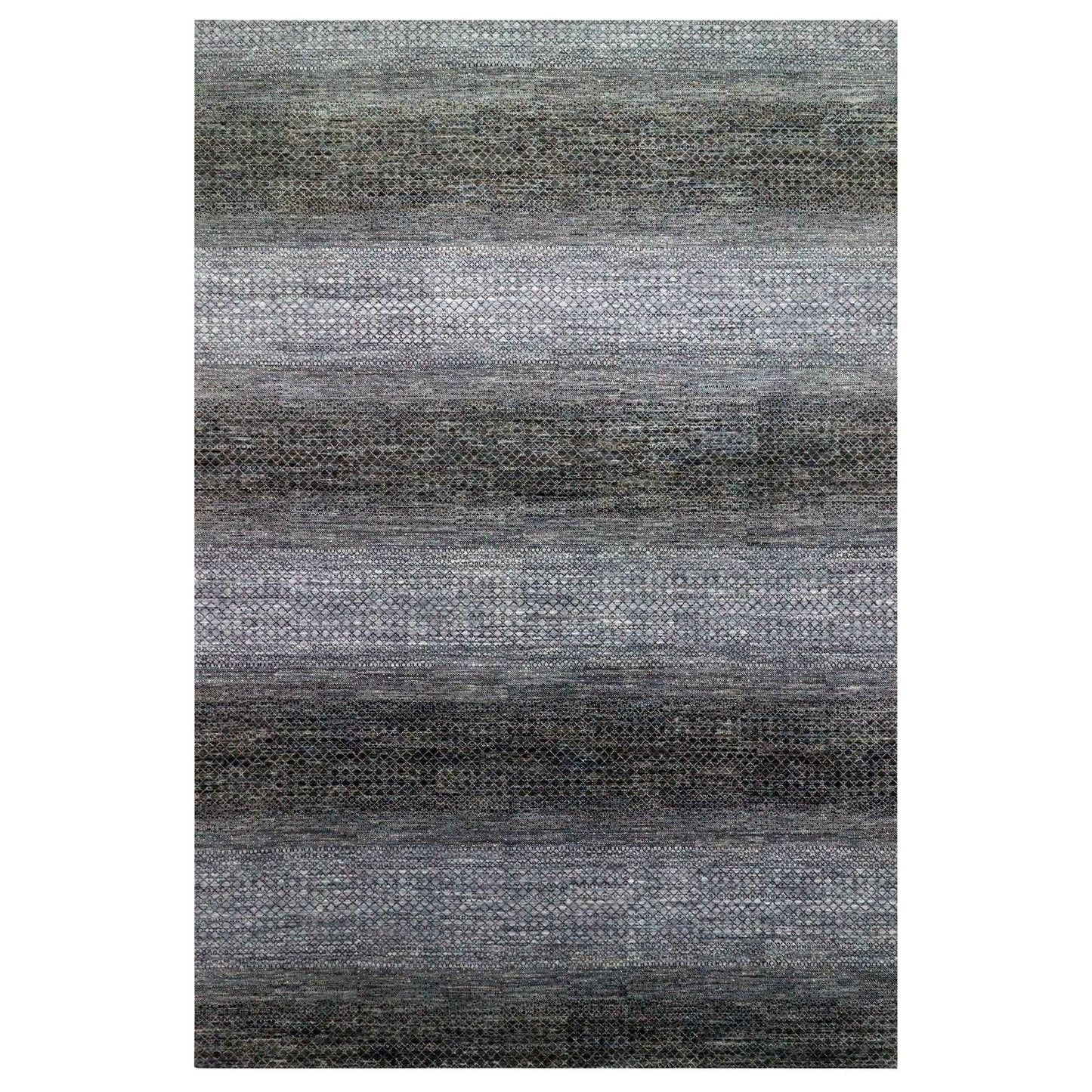 12'2"X18' Black Chiaroscuro Collection Hand Knotted Wool Oriental Rug