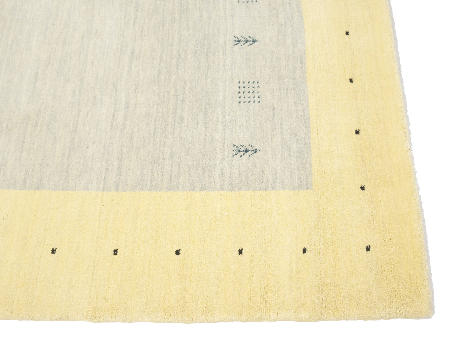 Hand-Loomed Gabbeh Border Rug Plush Tribal Carpet