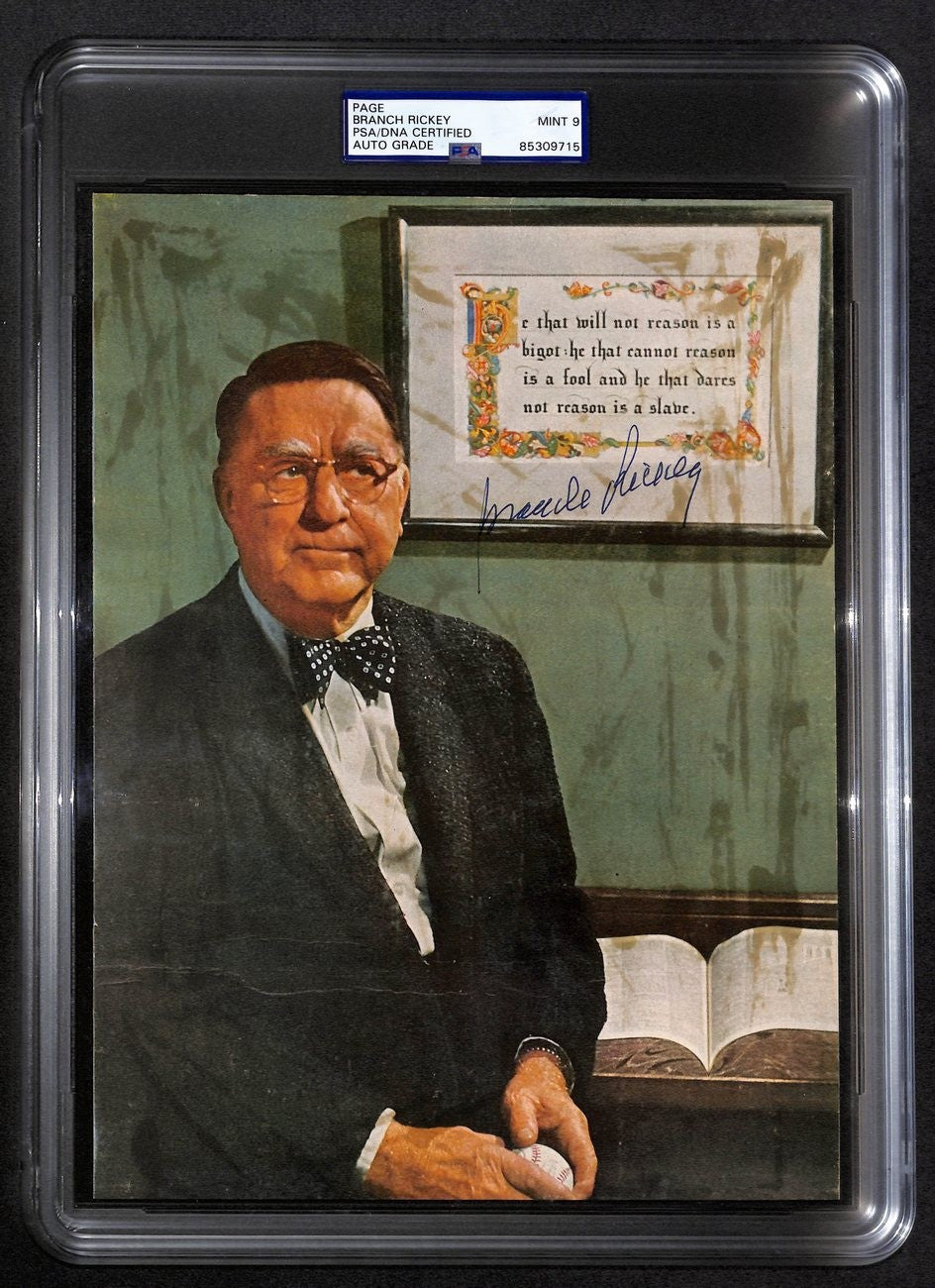Branch Rickey Hof Signed 8X11 Photo Jackie