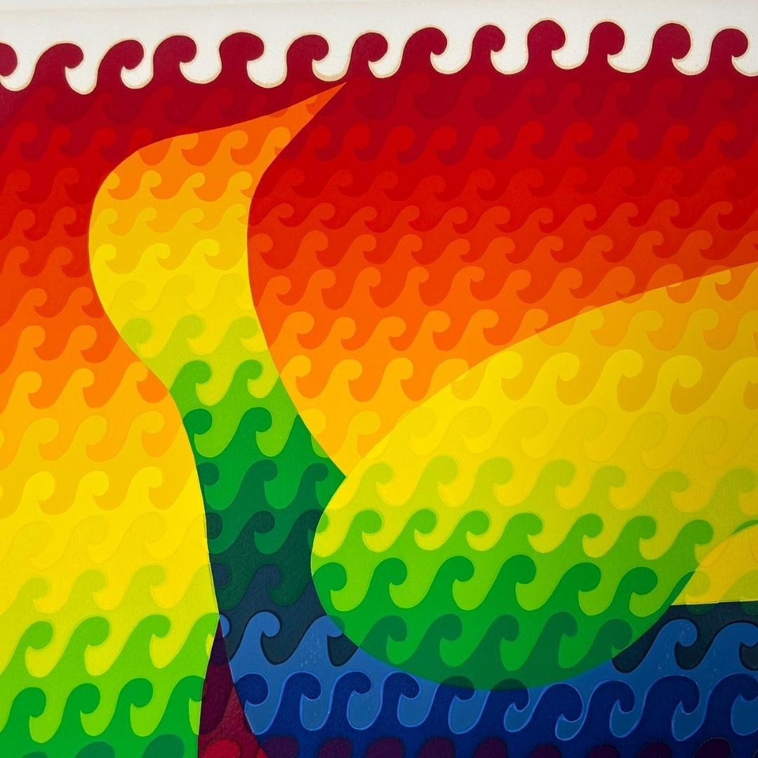 Ay-O Signed Silkscreen "Transparent Bird-Wave" 1982 Limited Ed. 15/80 Rainbow