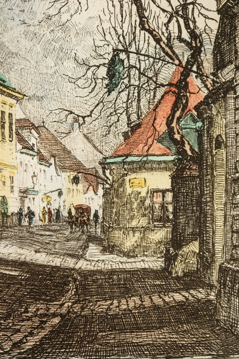 Herta Czerny Kovans Vienna Kahlenberger Strasse Original Etching Signed Print