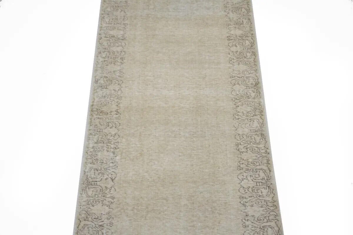 Hand-Knotted Antique Oriental Runner Rug Muted