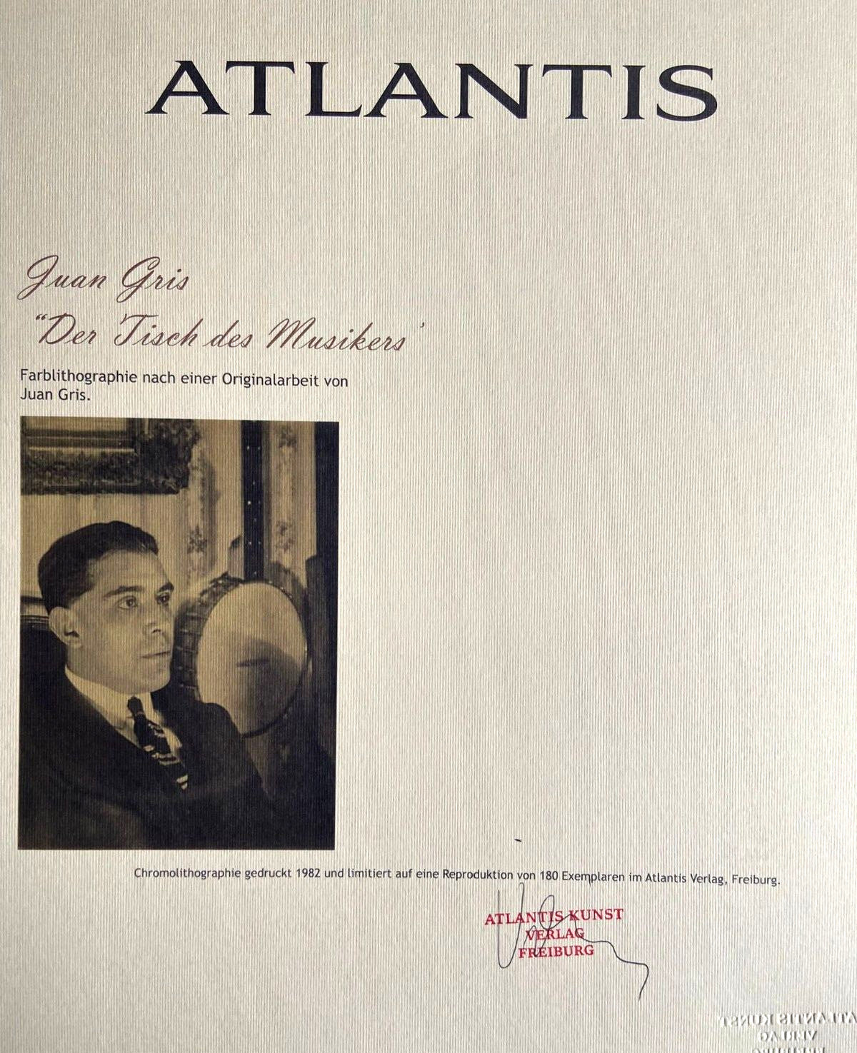 Juan Gris Lithograph Coa Numbered A Hand Signed -Piet Mondrian