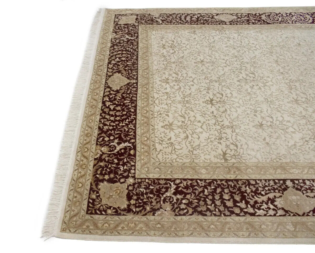 7X10 Ft Hand-Knotted Wool & Silk Oriental Rug 400