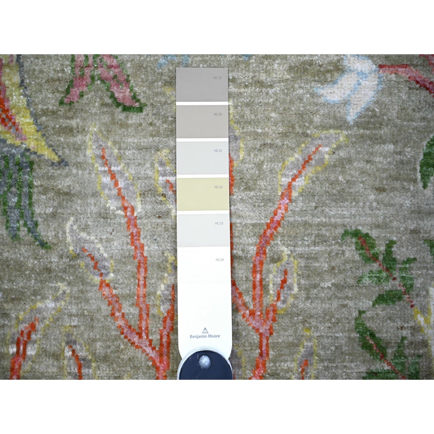 3'4"X4'10' Laurel Green Afghan Peshawar Wool Hand Knotted Oriental Rug