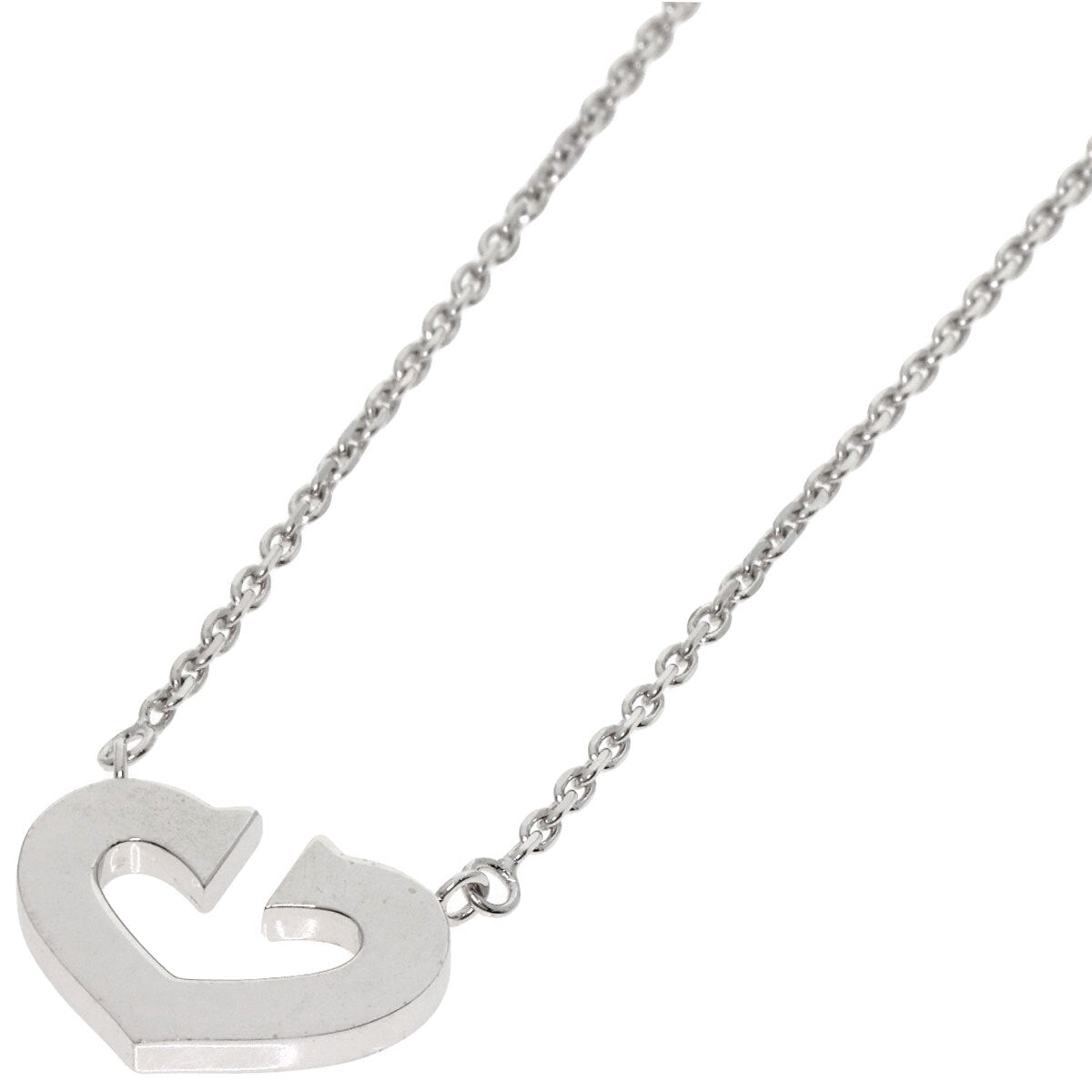Cartier Necklace C Heart K18 White Gold
