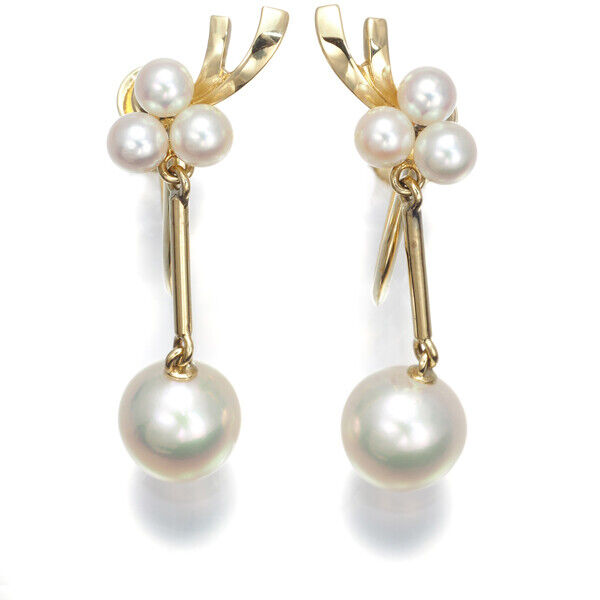 MIKIMOTO Earrings Akoya Pearl 3.6-7.8mm 14K 585