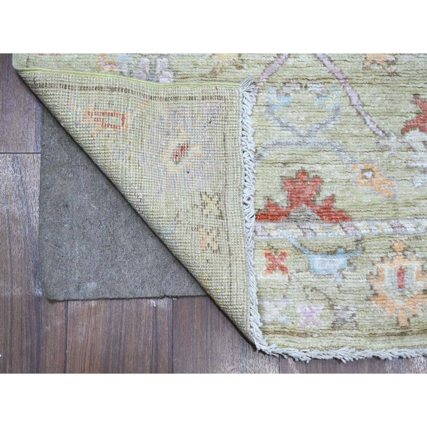 2'10"X11'8" Olive Green Afghan Angora Oushak Runner Oriental Rug