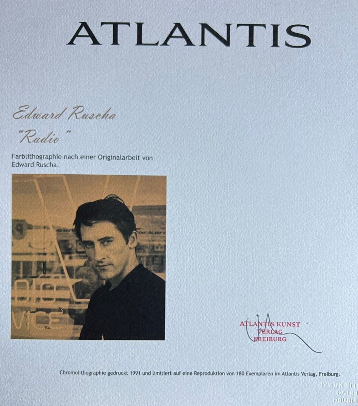 Ed Ruscha Lithograph Coa Signed Op Numbered In Pencil Certified