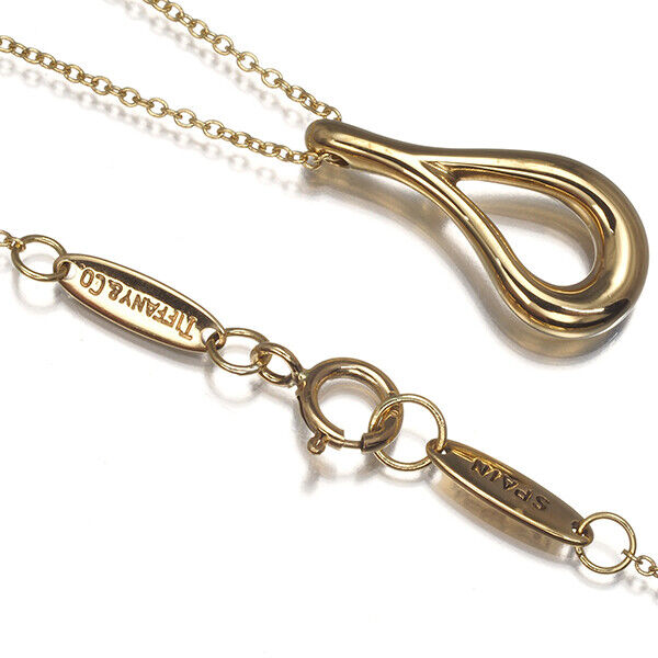 Tiffany&Co. Necklace Open Teardrop 18K 750 Yellow
