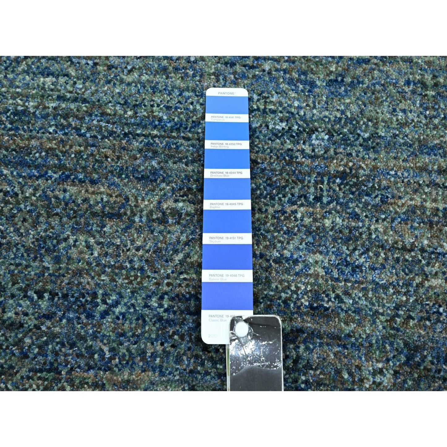 10'1"X14' Imperial Blue Kohinoor Small Design Hand Knotted Pure Wool Rug