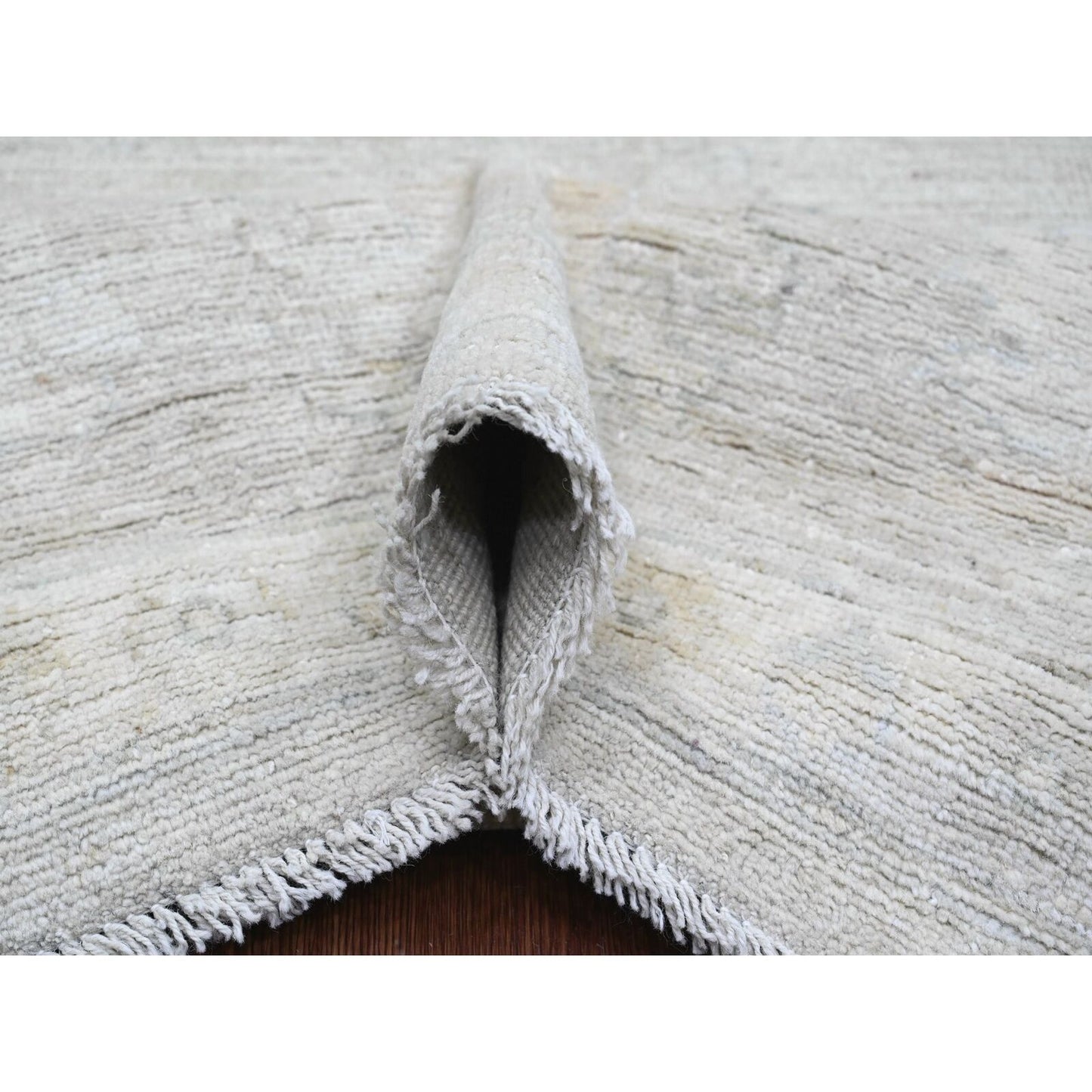 9'9"X13'4" Pastel Gray 100% Wool Afghan Angora Oushak Hand Knotted Rug