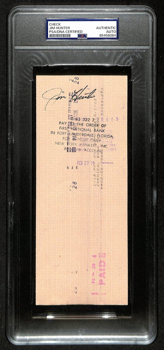 Jim Hunter Hof Signed/Auto 1979 Ny Yankees