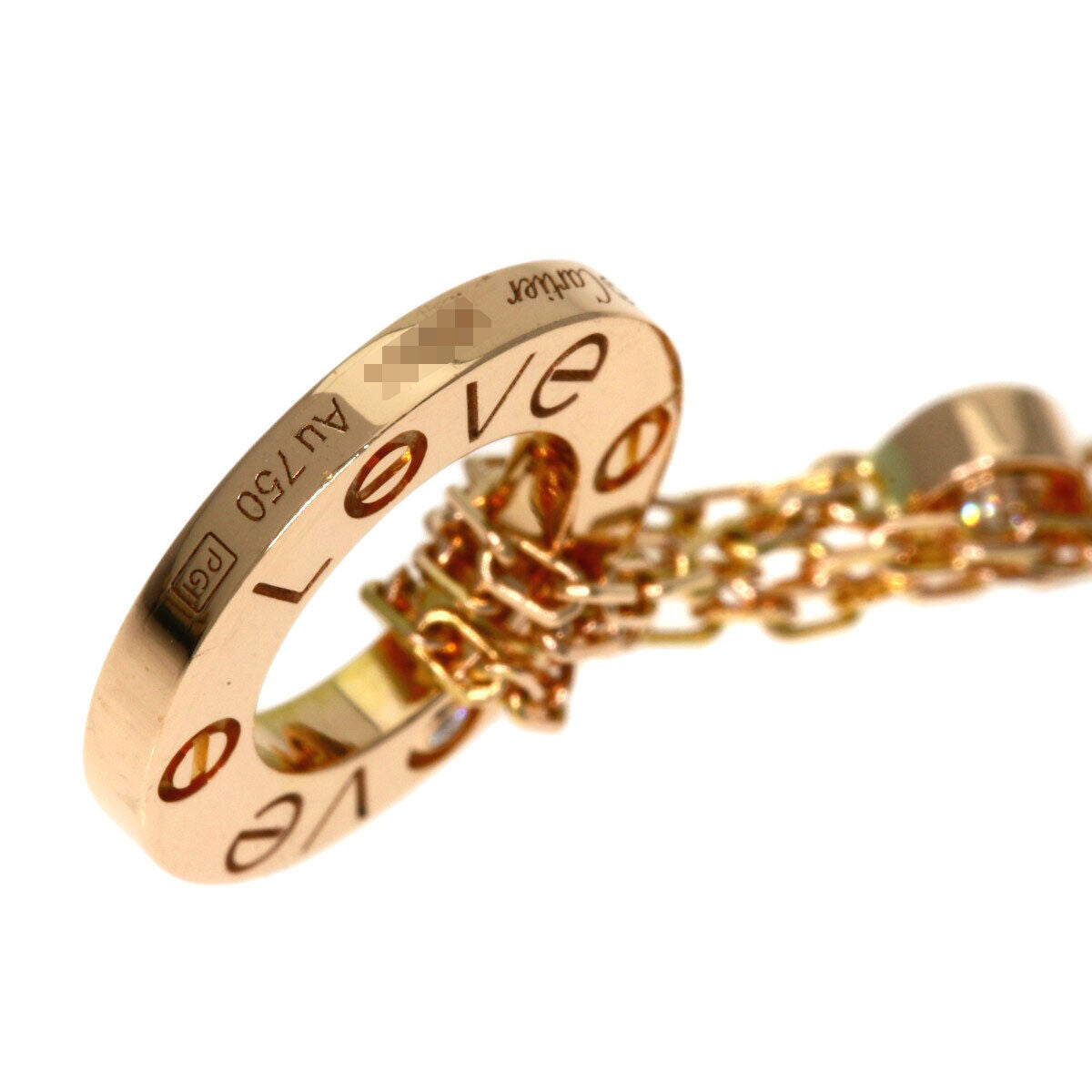 Cartier Necklace Love Circle Diamond K18 Pink