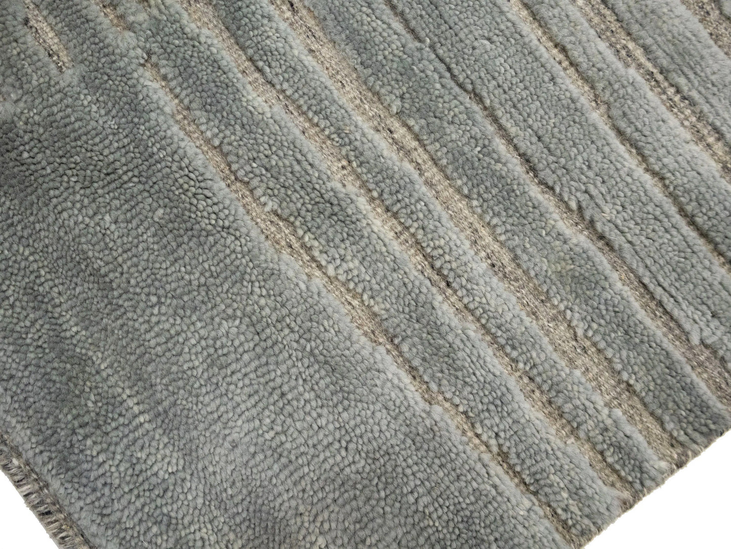 Bas-Relief Modern Gray Wool Hand-Knotted 6X9 Ft