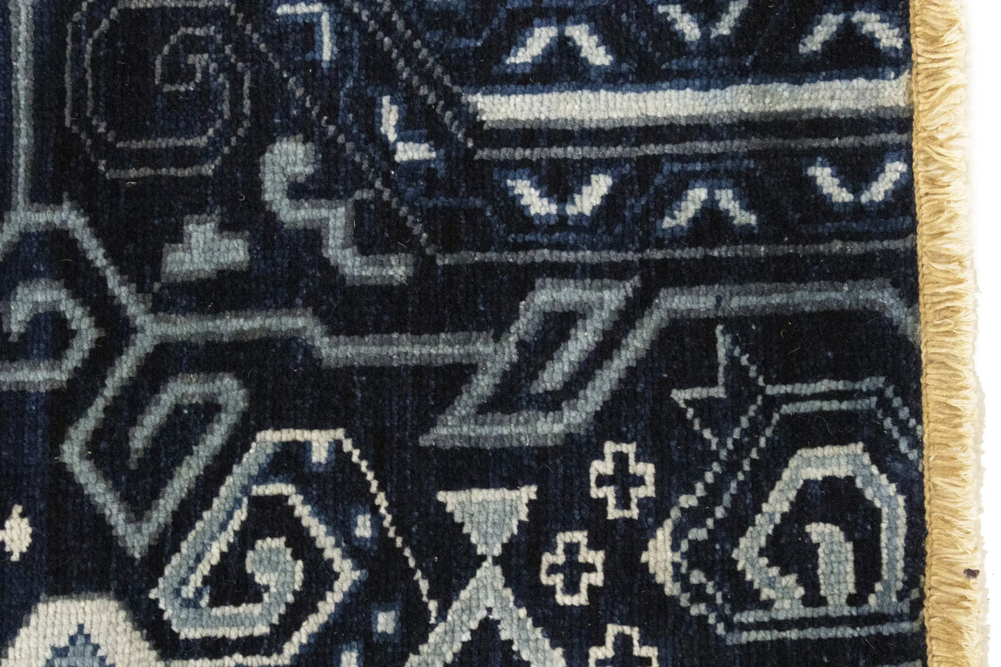 Hand-Knotted Narrow Runner Rug Modern