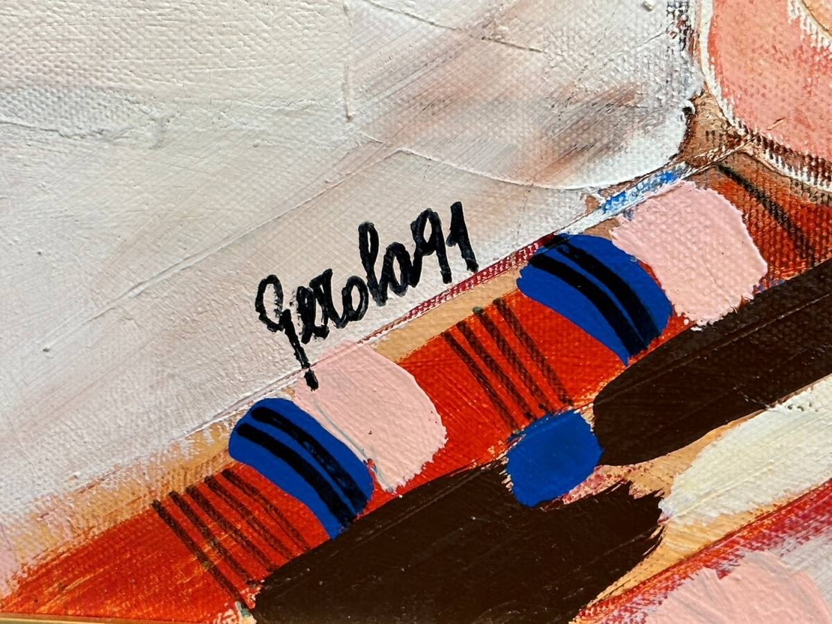 Jean-Marie Gerola (Italian) Signed Original Painting Oil Canvas "Still Life"