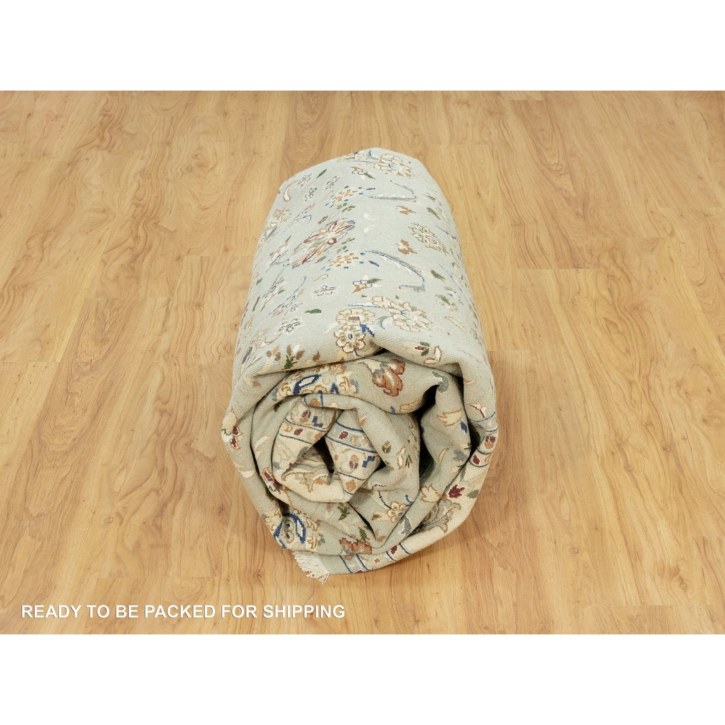 7'9"X10'3" Gray Nain Design Wool Hand Knotted Oriental Rug