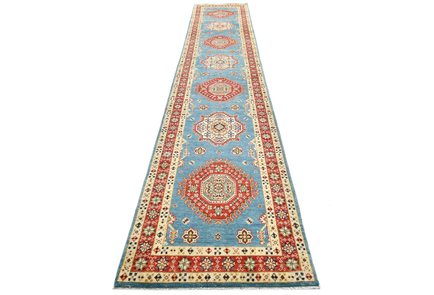Tribal Geometric Kazak Runner Rug Farmhouse Boho