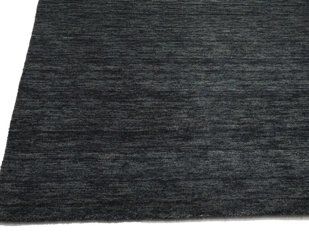 Solid Charcoal Hand-Loomed 6X9 Gabbeh Wool Rug