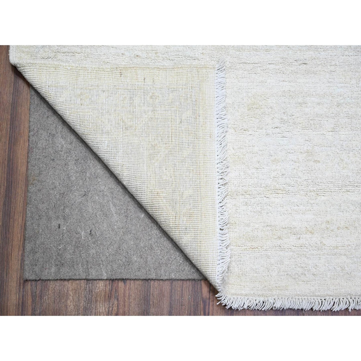 8'9"X11'9" Retro White Washed Out Peshawar Wool Hand Knotted Oriental Rug