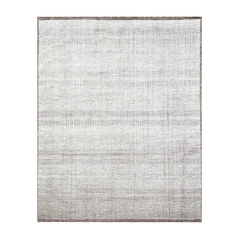 8'X10' Red & White Oxidized Grass Design Wool Hand Knotted Oriental Rug