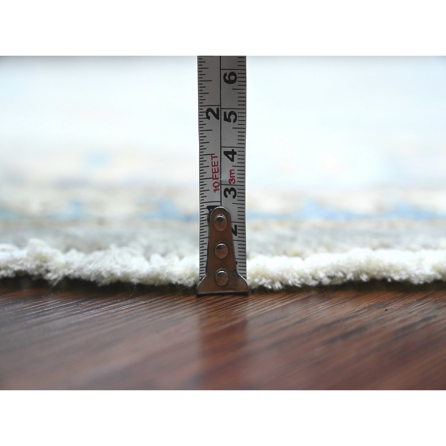 8'X8' Gray Antique Caucasian Influence Design Hand Knotted Wool Round Rug