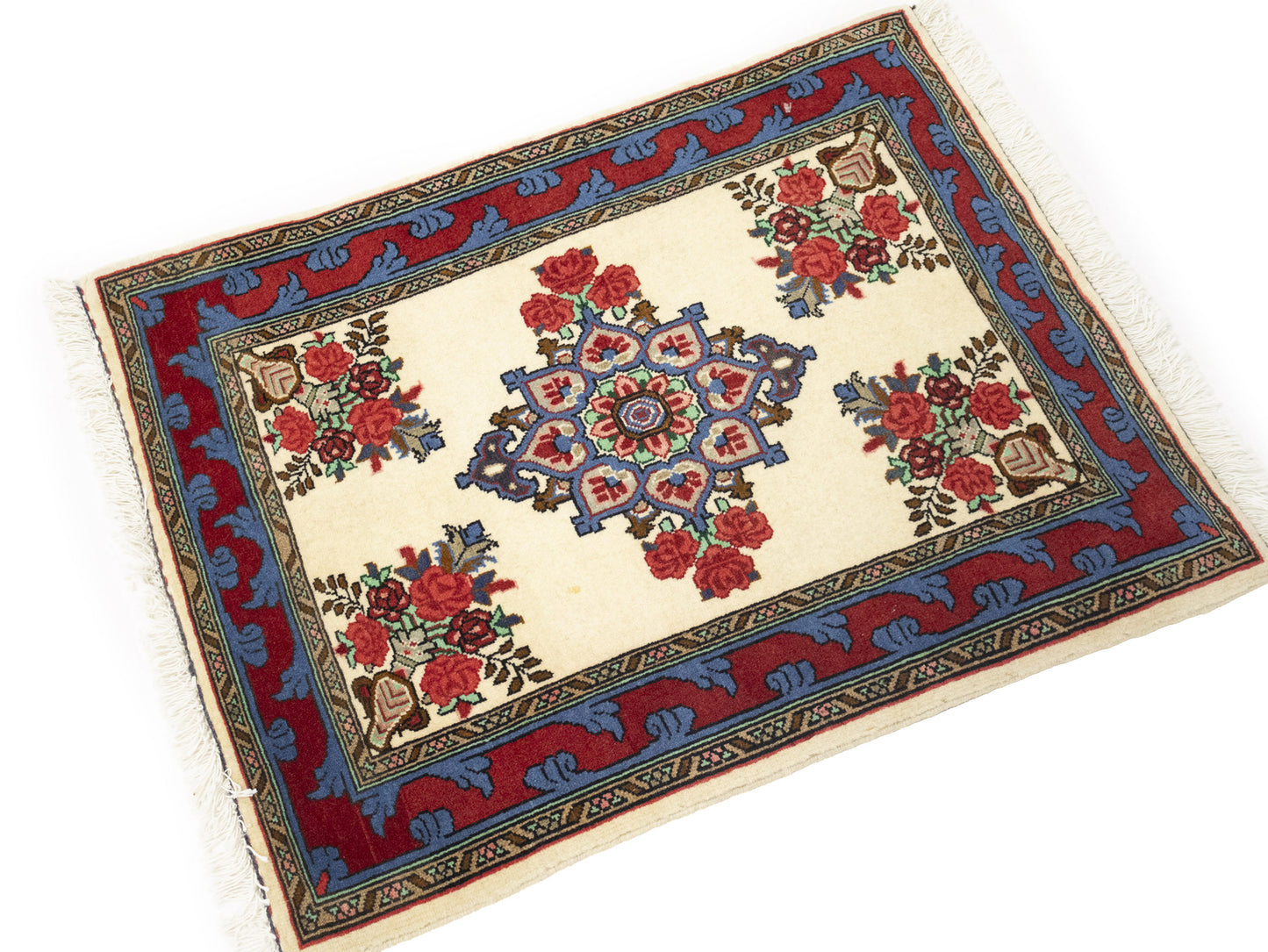 2X3 Ft Handmade Indo-Bidjar Oriental Rug Floral