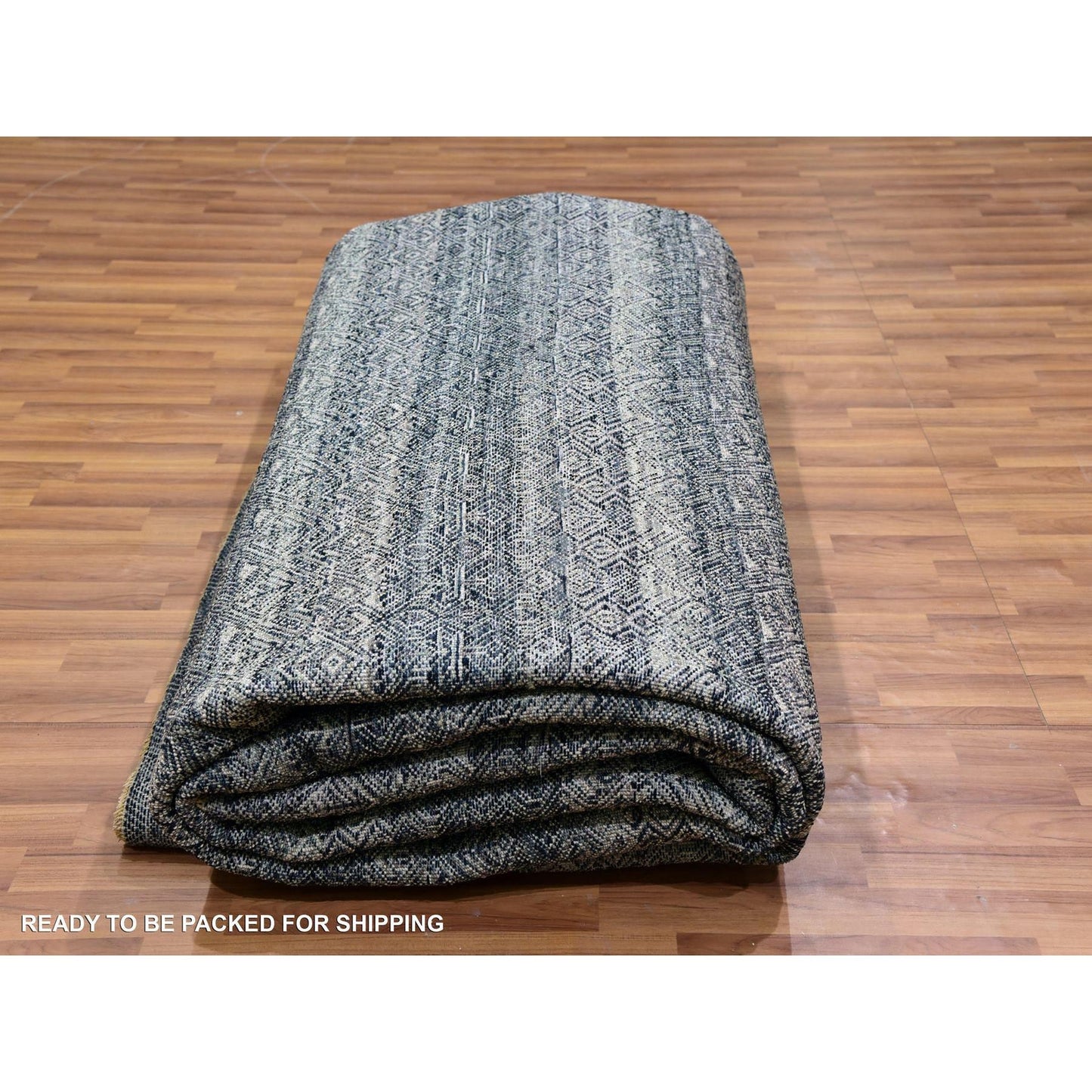 12'1X15'1" Network Gray Wool Hand Knotted Kohinoor Herat Oversized Rug