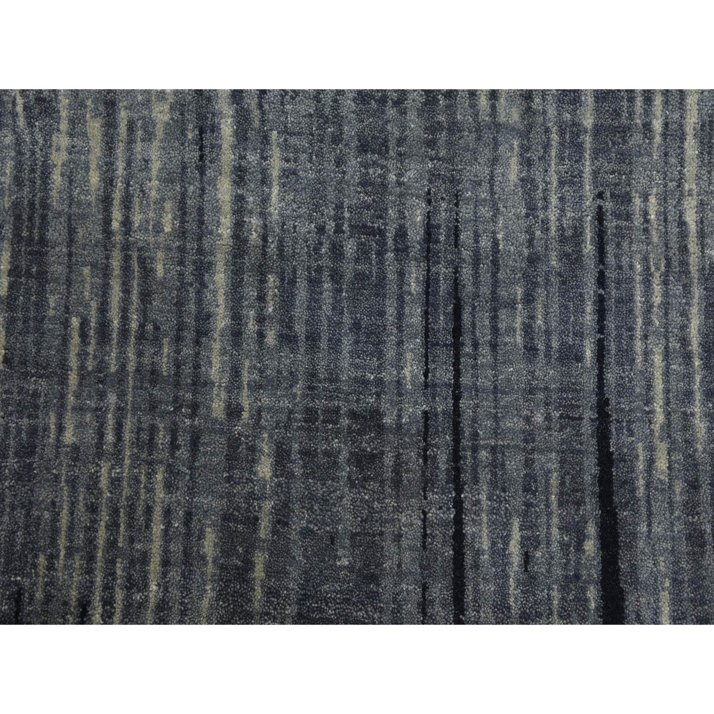 10'1"X14'2" Gray Pure Wool Hand Knotted Modern Ombre Design Rug