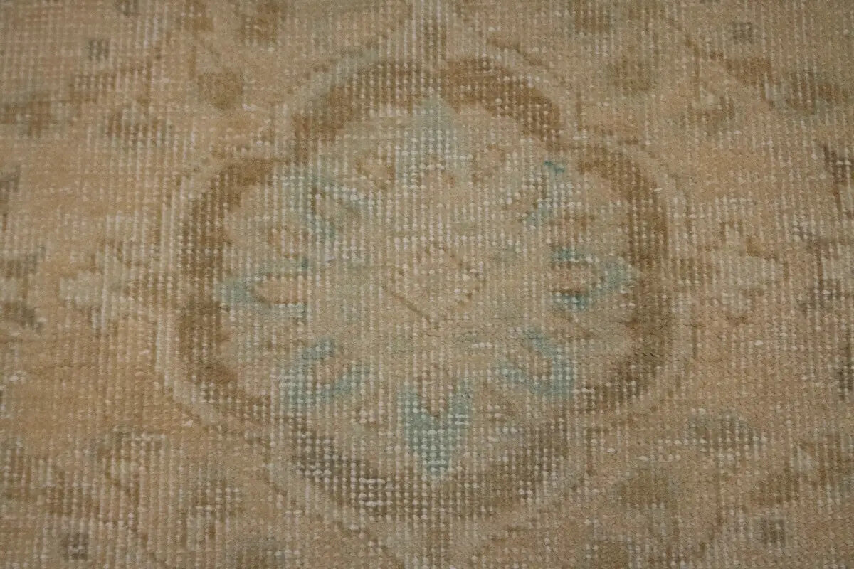 Antique Hand-Knotted Wool Oriental Area Rug Beige