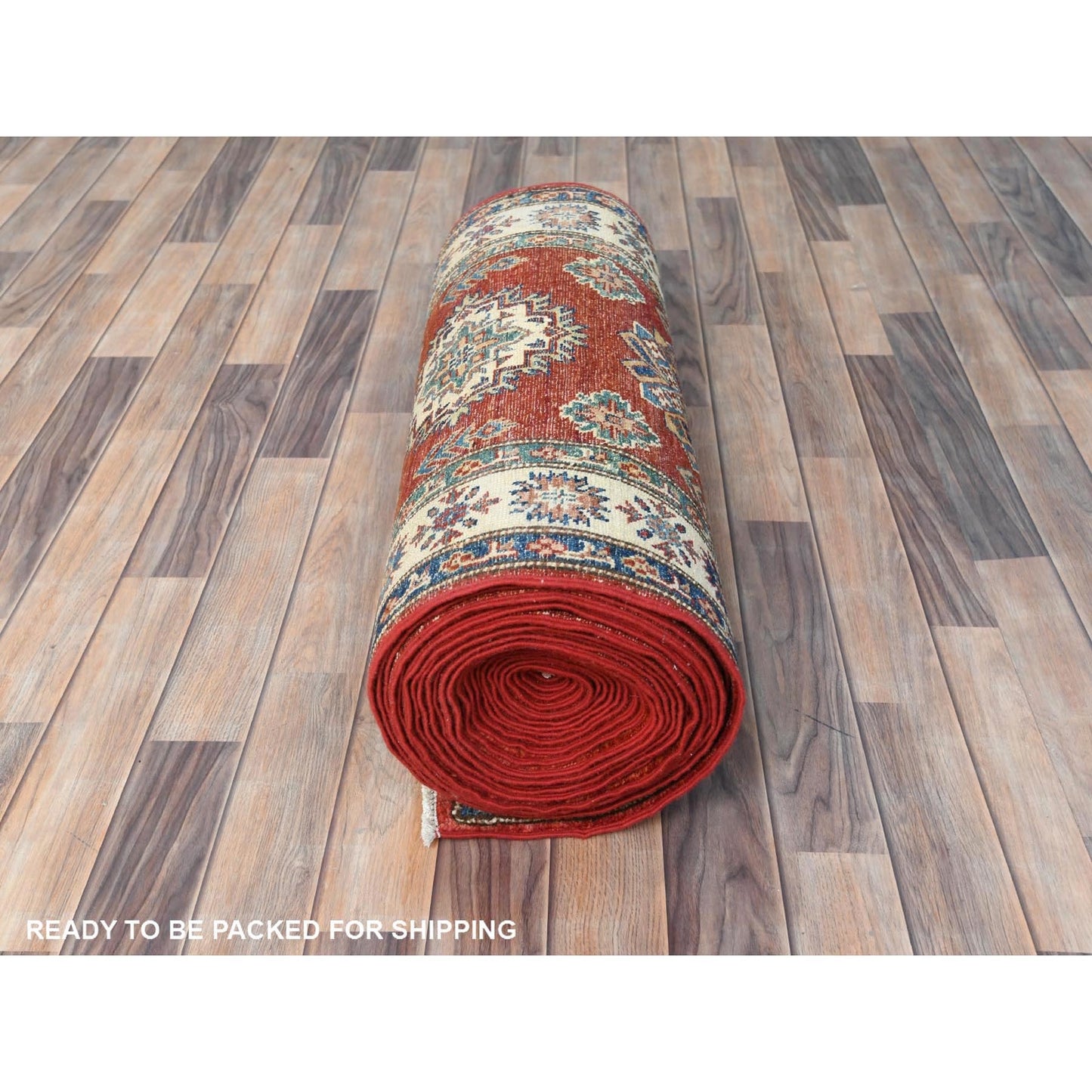 2'8"X39'1" Rich Red Afghan Super Kazak Wool Hand Knotted Xl Runner Rug