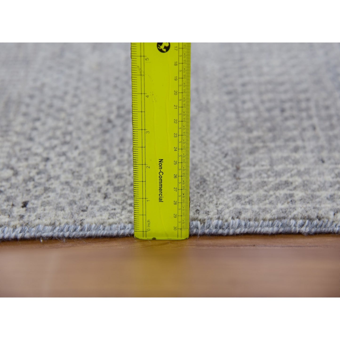 2'5"X18'6" Scorpion Gray Undyed Wool Hand Knotted Xl Runner Grass Rug