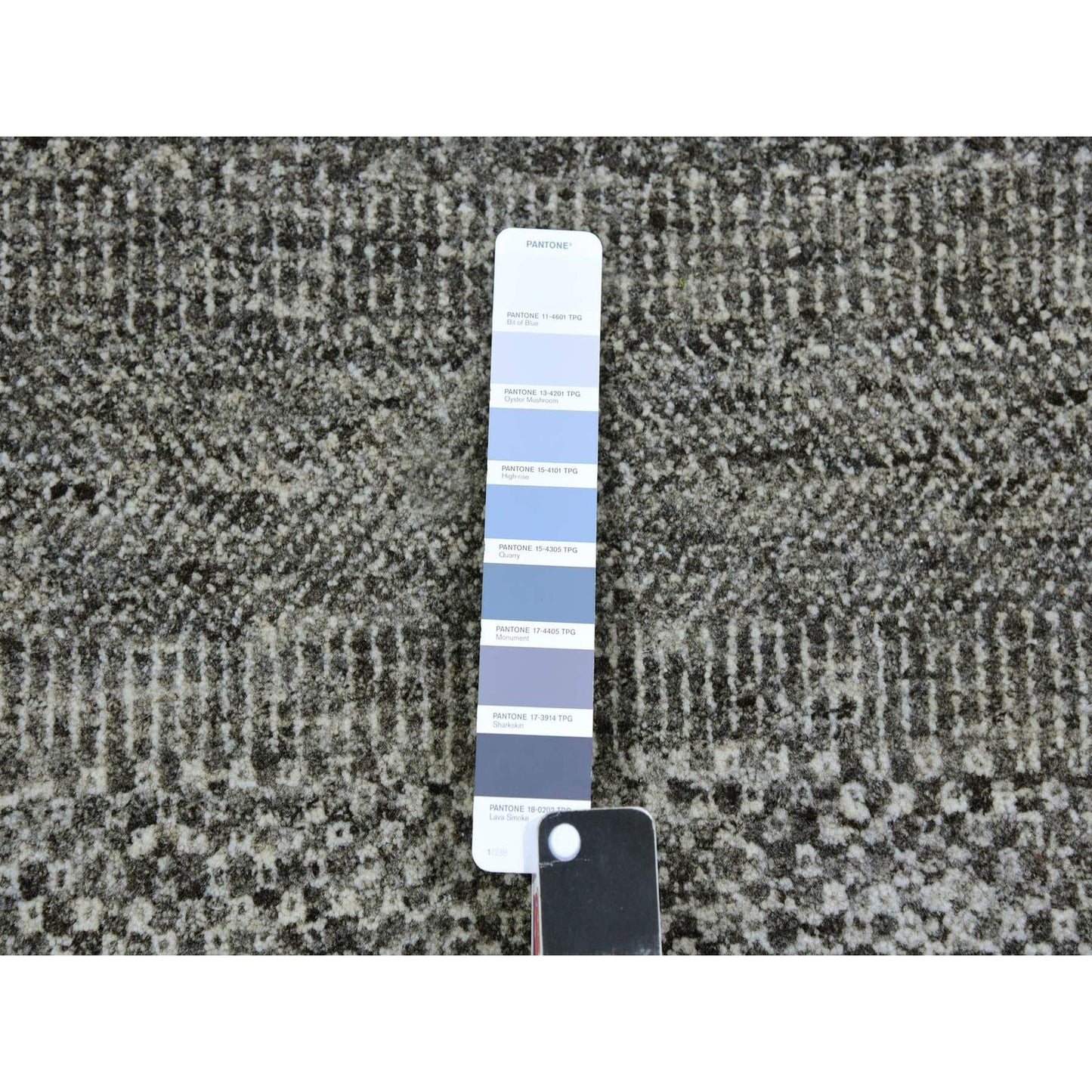 12'X12'2" Neutral Gray Hand Knotted Grass Design Undyed Wool Square Rug