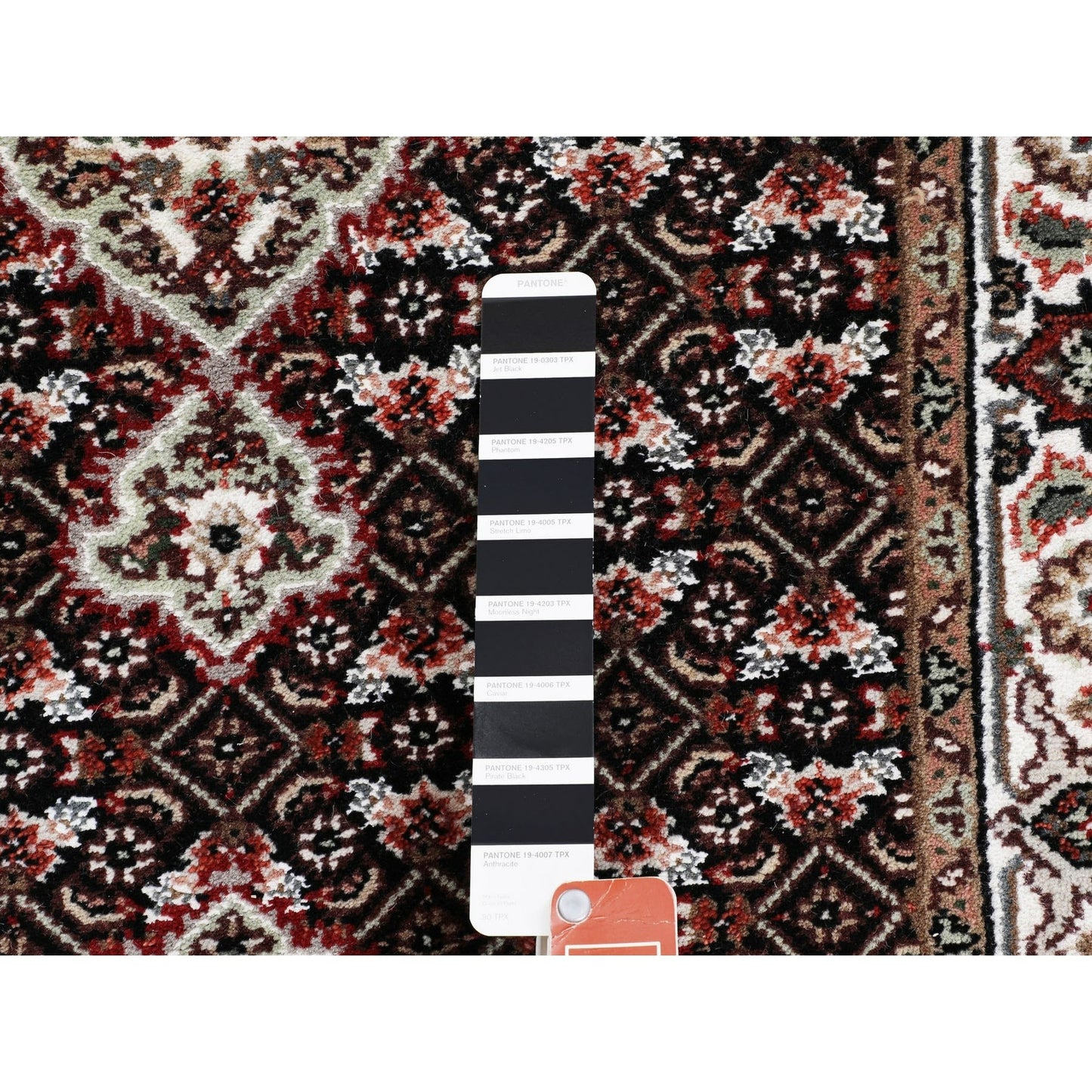 2'8"X10'1" Black Tebraz Mahi Fish Design Runner Hand Knotted Rug