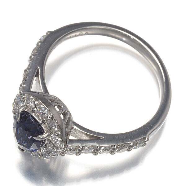 Colour-Change Spinel 1.106Ct Diamond Pear-Shaped Classic Ring 900 Platinum